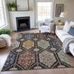 Medallion Muse Black Machine Washable Indoor Outdoor Rugs Thumbnail Image