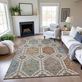 Medallion Muse Linen Colored Machine Washable Indoor Outdoor Rugs Thumbnail Image