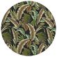 Bananza Tropical Palm Banana Leaf Machine Washable Indoor Outdoor Round Rug Thumbnail Image