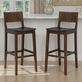 Johannes Rich Walnut Wood Bar or Counter Stool Set of 2 Thumbnail Image