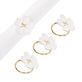 Sweet Blossom White and Gold Metal Flower Shaped Napkin Ring Set of 4 Thumbnail Image