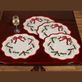 Holly Wreath Embroidered Round Holiday Placemat Set of 4 Thumbnail Image