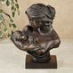 Mothers Love Mom and Child Bronze Finished Bust Table Sculpture Thumbnail Image