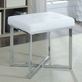 Shaw White Faux Leather Upholstered Vanity Bench Thumbnail Image