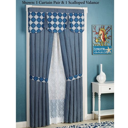Santorini Tailored Curtain Pair Indigo 84 x 84 Thumbnail Image
