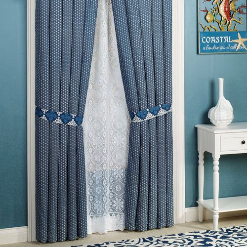 Santorini Tailored Curtain Pair Indigo 84 x 84 Thumbnail Image