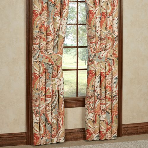 Contempo Wide Tailored Curtain Pair Multi Warm Thumbnail Image
