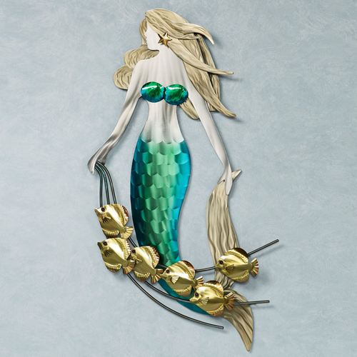 Part of Their World Indoor Outdoor Mermaid Metal Wall Sculpture