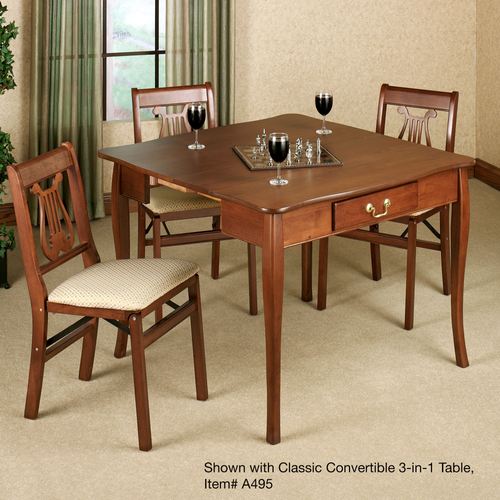 Lyre Folding Chair Pair Classic Cherry Set of Two Thumbnail Image