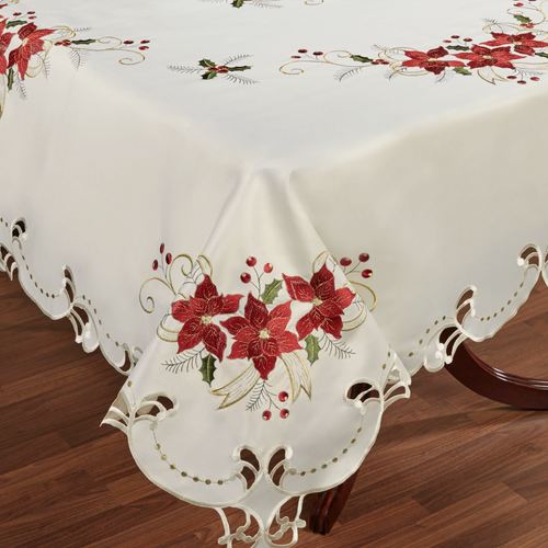 Poinsettia Palace Tablecloth Champagne Thumbnail Image
