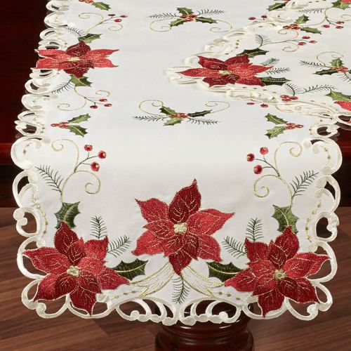 Poinsettia Palace Table Runner Champagne Thumbnail Image