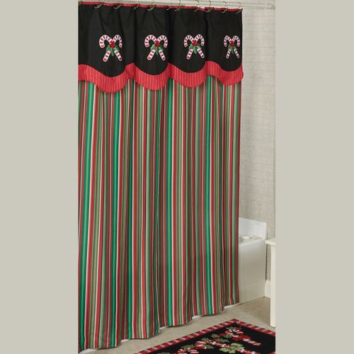 Peppermint Dreams Shower Curtain Red 72 x 72 Thumbnail Image