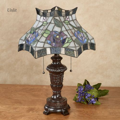 Cicily Rose Stained Glass Table Lamp Multi Pastel Each with LED Bulbs Thumbnail Image