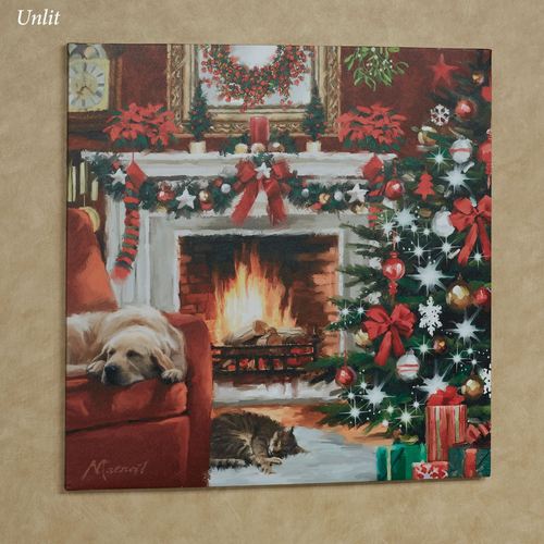 The Macneil Studio Christmas Pets Lighted Canvas Wall Art