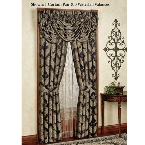 Fenmore Waterfall Valance Black 43 x 33 Thumbnail Image