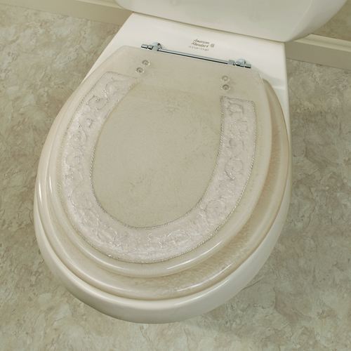 Silver Scrolls Pearl White Decorative Toilet Seat from Trimmer