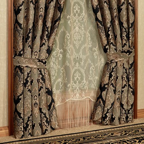 Bradshaw Black Tailored Wide Curtain Pair 100 x 84 Thumbnail Image