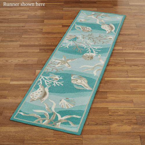 Hidden Treasures Rectangle Rug Teal Thumbnail Image