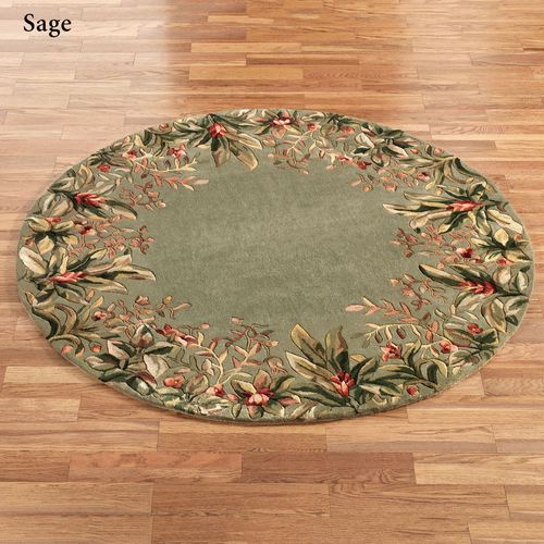 Tropical Border Round Rug Thumbnail Image