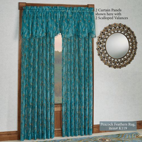 King Peacock Sheer Curtain Panel Sapphire 59 x 84 Thumbnail Image