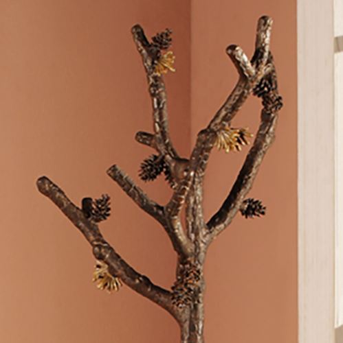 Pine Cone Rustic Branch Coat Tree Rack Stand