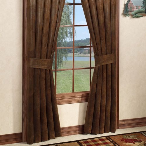 Montana Morning Wide Curtain Pair Chocolate 100 x 84 Thumbnail Image