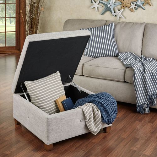 Caroline Storage Ottoman Tan Thumbnail Image