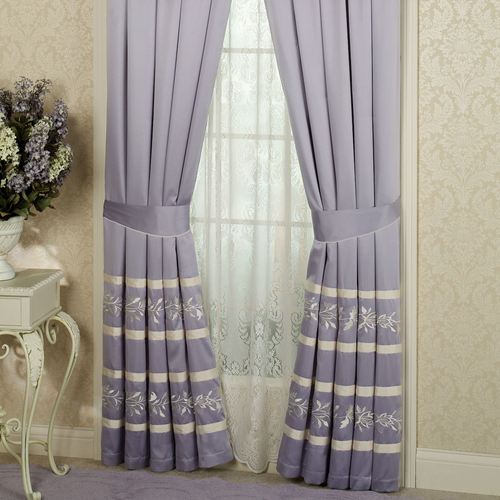 Pirouette Tailored Curtain Pair Dusty Lavender 84 x 82 Thumbnail Image