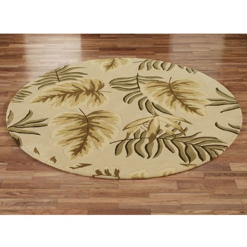 Enchanted Leaves Round Rug Taupe 7'6