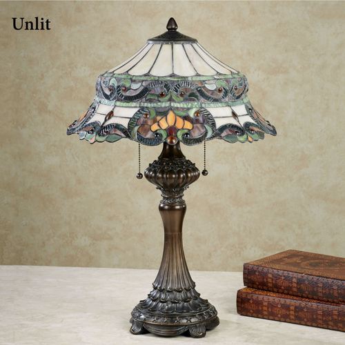 Grace Stained Glass Table Lamp Multi Jewel Each with CFL Bulb Thumbnail Image