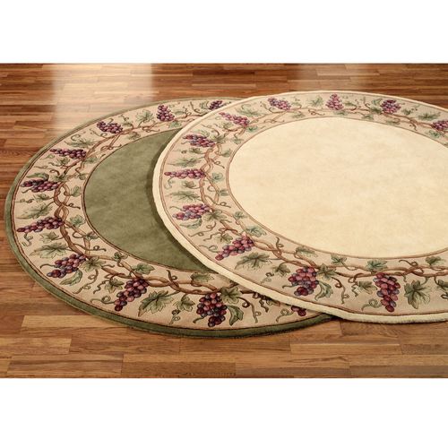 Grapes Napa Border Round Rug Thumbnail Image