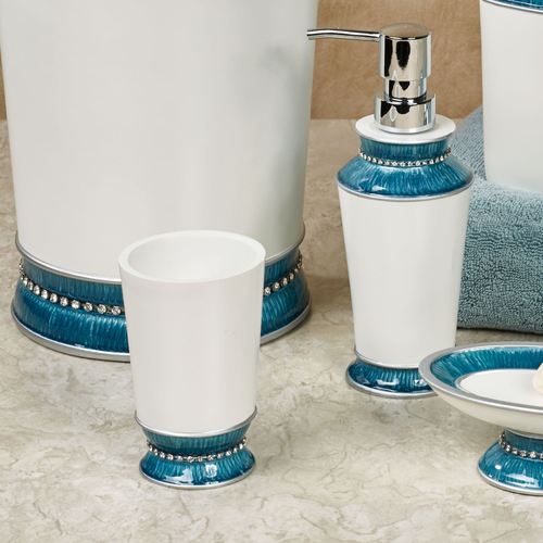 Chic Aqua Trim Bath Accessories