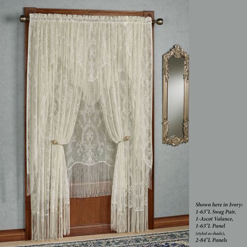 Queens Lace Long Swag Valance Pair 56 x 63 Thumbnail Image