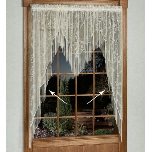 Queens Lace Long Swag Valance Pair 56 x 63 Thumbnail Image