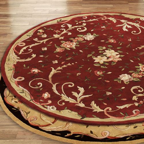 Floral Scroll Round Rugs