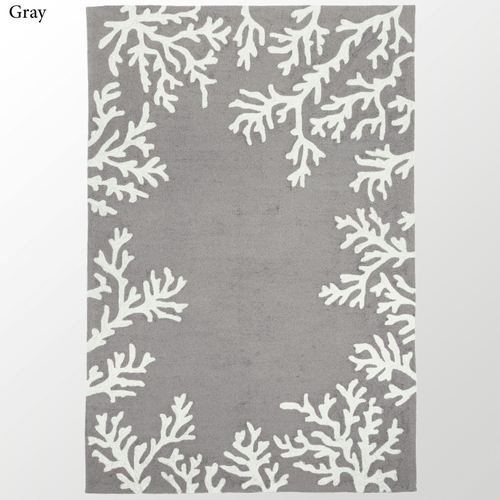 Coral Border Rectangle Rug Thumbnail Image
