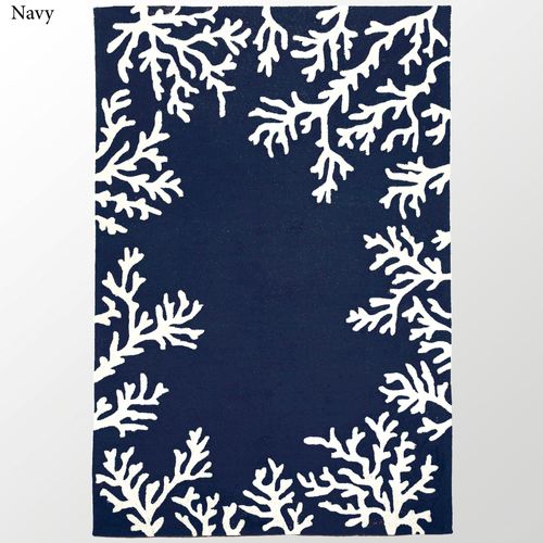 Coral Border Rectangle Rug Thumbnail Image