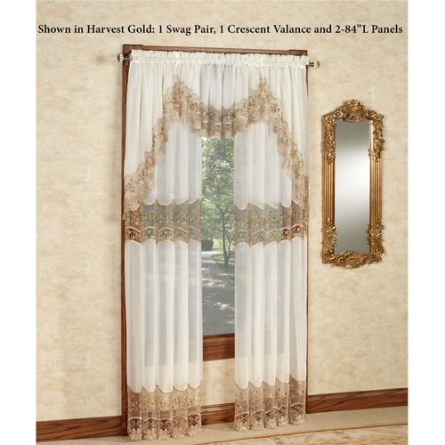 Vintage Embroidered Tailored Sheer Curtain Panel Thumbnail Image