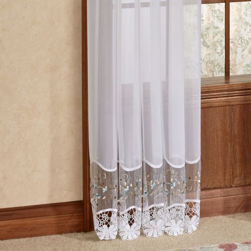 Vintage Embroidered Tailored Sheer Curtain Panel Thumbnail Image