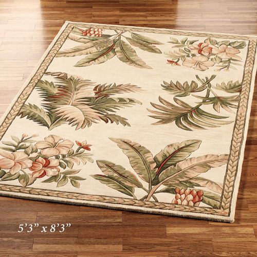 Tropical Retreat Round Rug Ivory Thumbnail Image