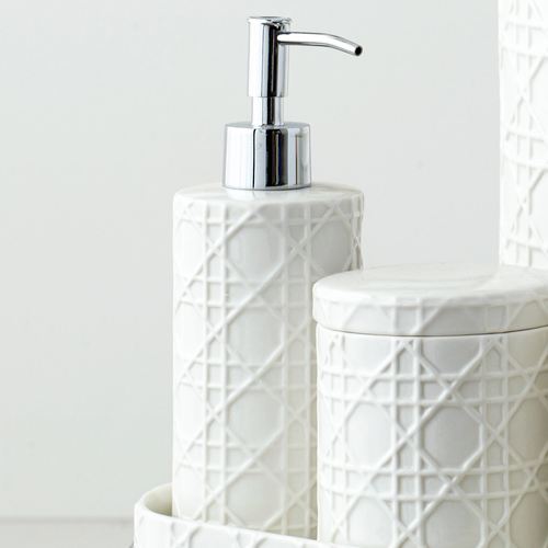 Rattan Lotion Soap Dispenser Ivory Thumbnail Image