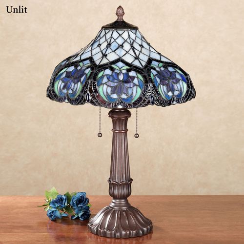 Lahela Stained Glass Lamp with CFL Bulbs Purple Each with CFL Bulb Thumbnail Image