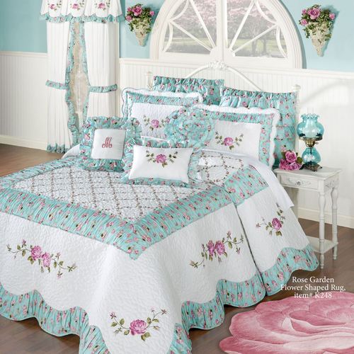 Rose Garden Grande Bedspread White Thumbnail Image