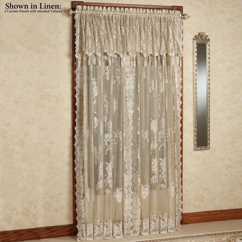 Carly Lace Curtain Panel with Valance Thumbnail Image