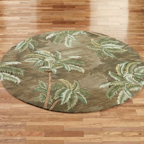 Palm Trees Rectangle Rug Moss Thumbnail Image