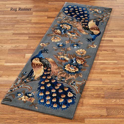 Majestic Peacock Rectangle Rug Slate Gray Thumbnail Image