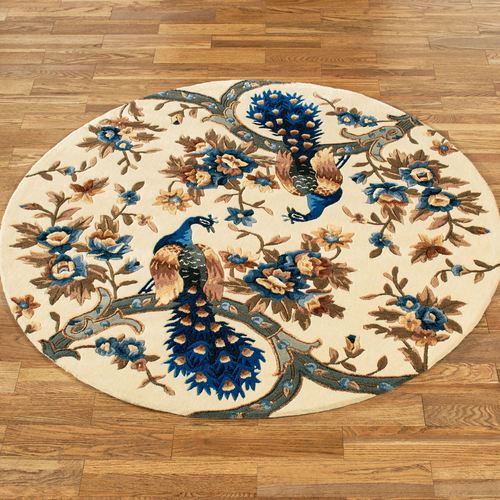 Majestic Peacock Rectangle Rug Vanilla Thumbnail Image