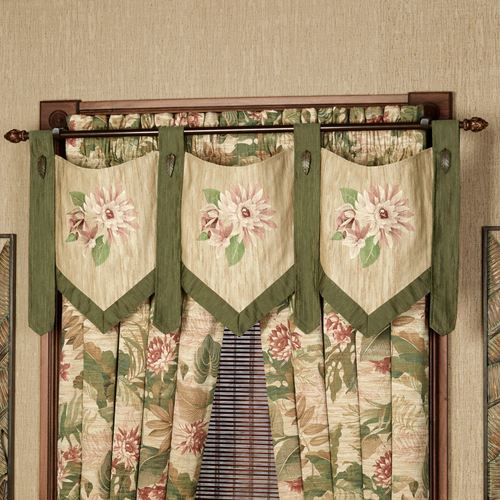 Tropical Haven Embroidered Valance Multi Warm 54 x 22 Thumbnail Image