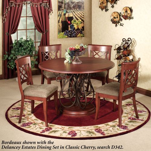 Bordeaux Border Round Rug Thumbnail Image