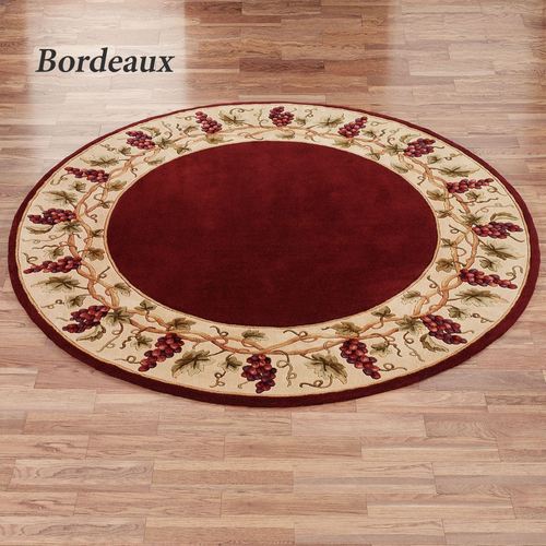 Bordeaux Border Round Rug Thumbnail Image